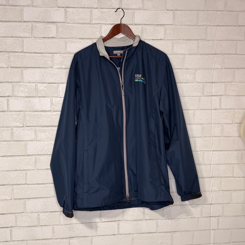 Peter Millar - Water Navy Raincoat with Gray Accents